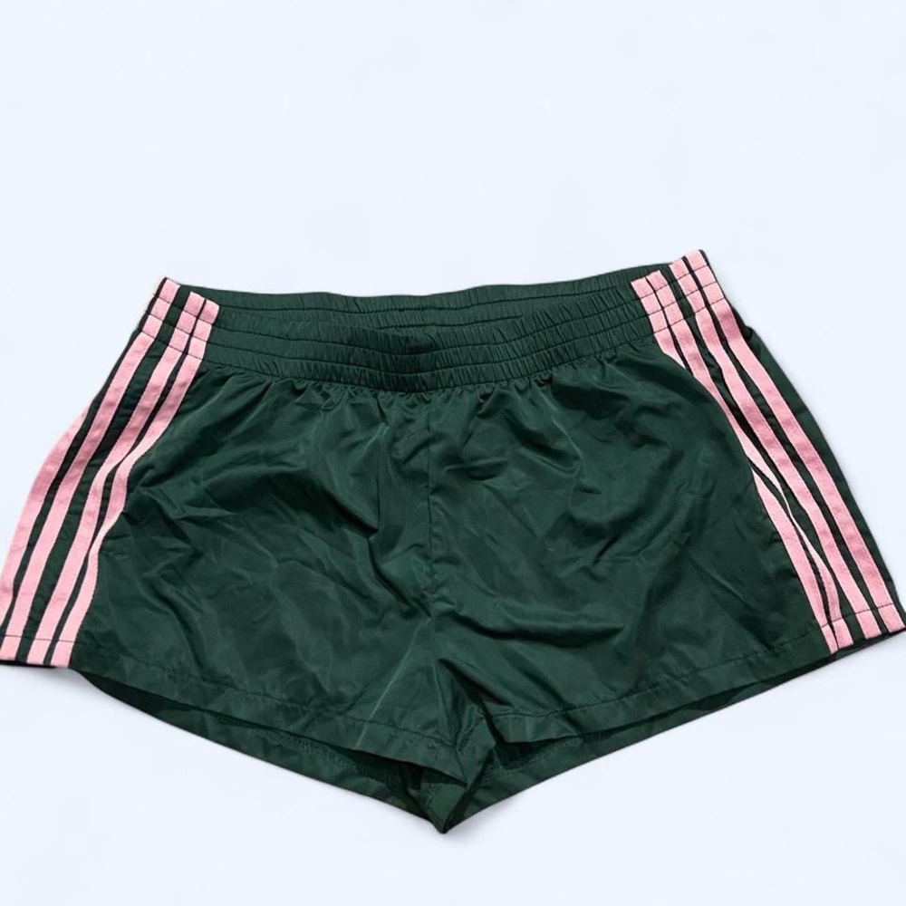 Green and pink Edikted mini micro shorts
